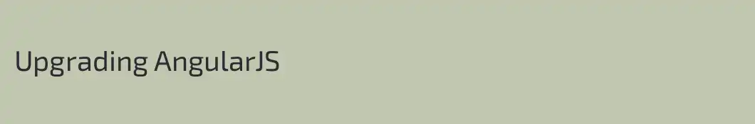 Upgrading AngularJS